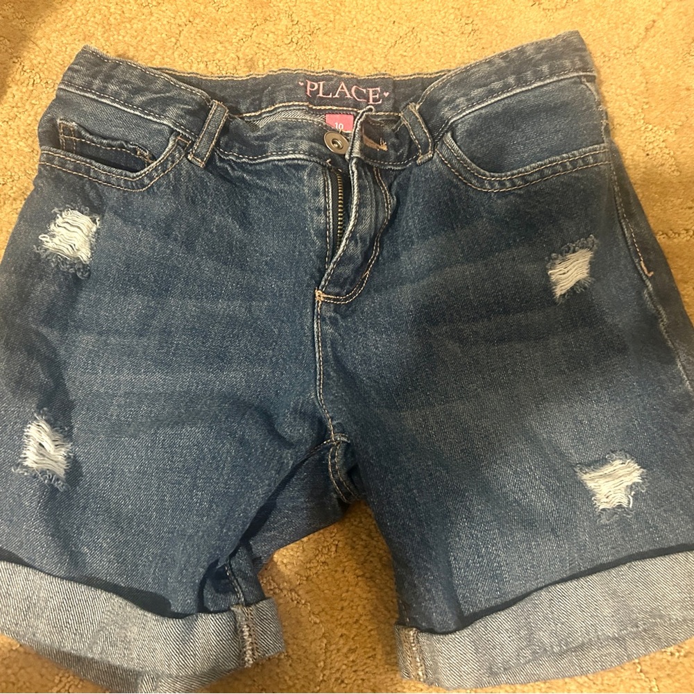 The Children's Place Blue Distressed Denim Shorts